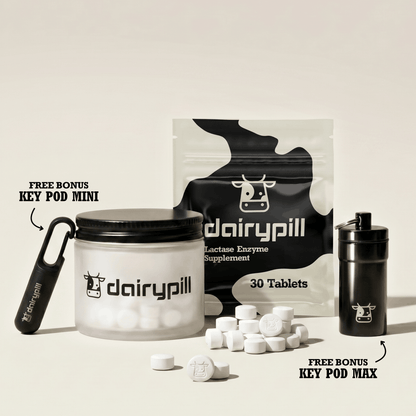 DairyPill 30 count Starter Kit - includes DairyPill pouch, Key Pod Max, Key Pod Mini, Glass Jar, Pills