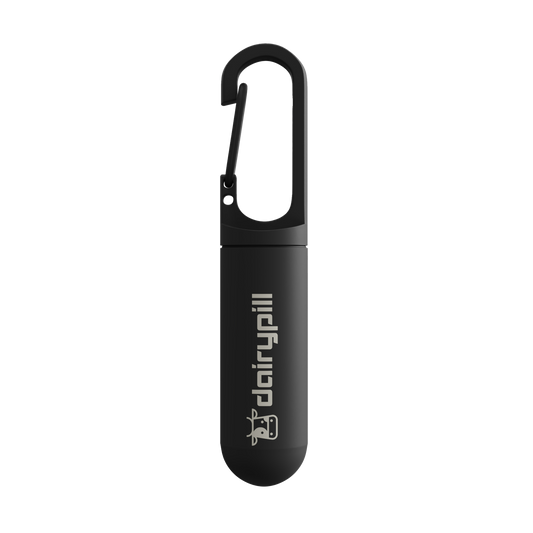 Black DairyPill Never-Forget-It Keychain Case