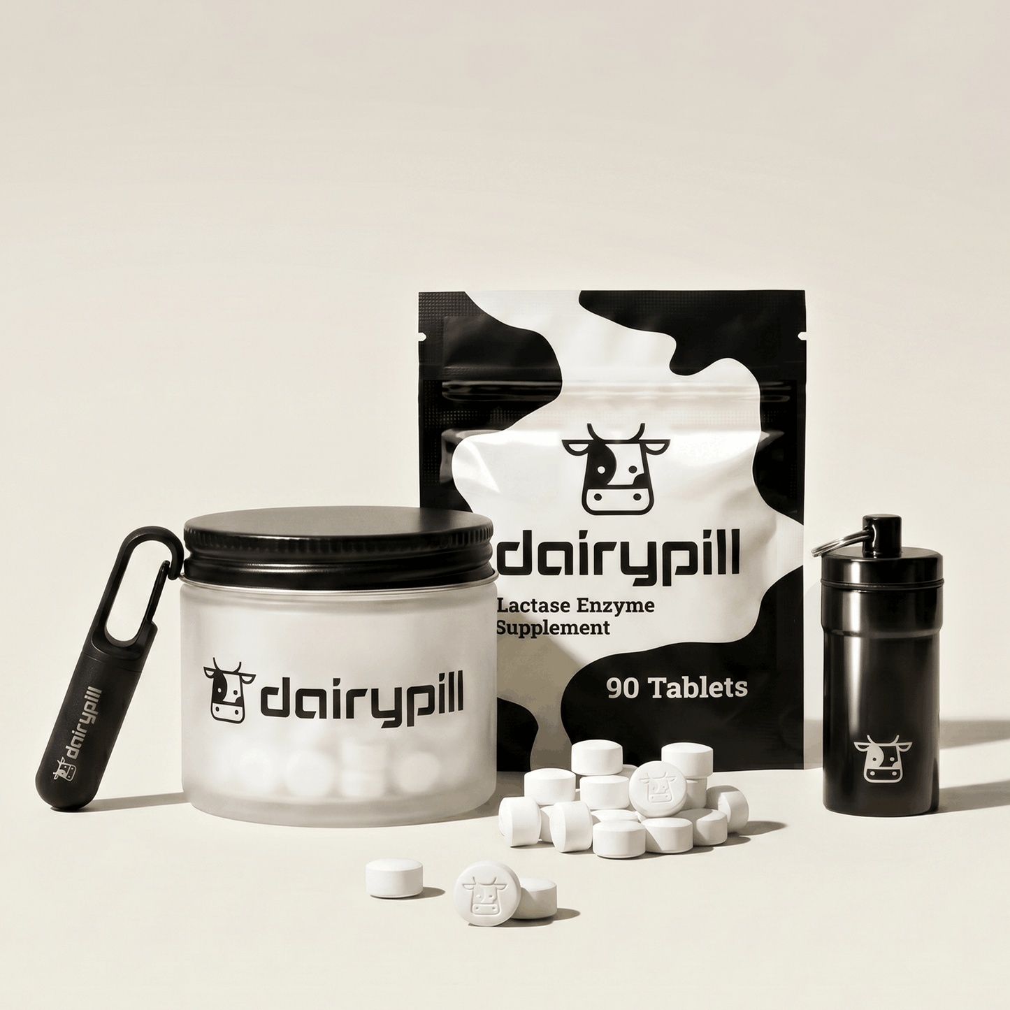 DairyPill Starter Kit Glass Jar Key Pod Mini Key Pod Max 90 count