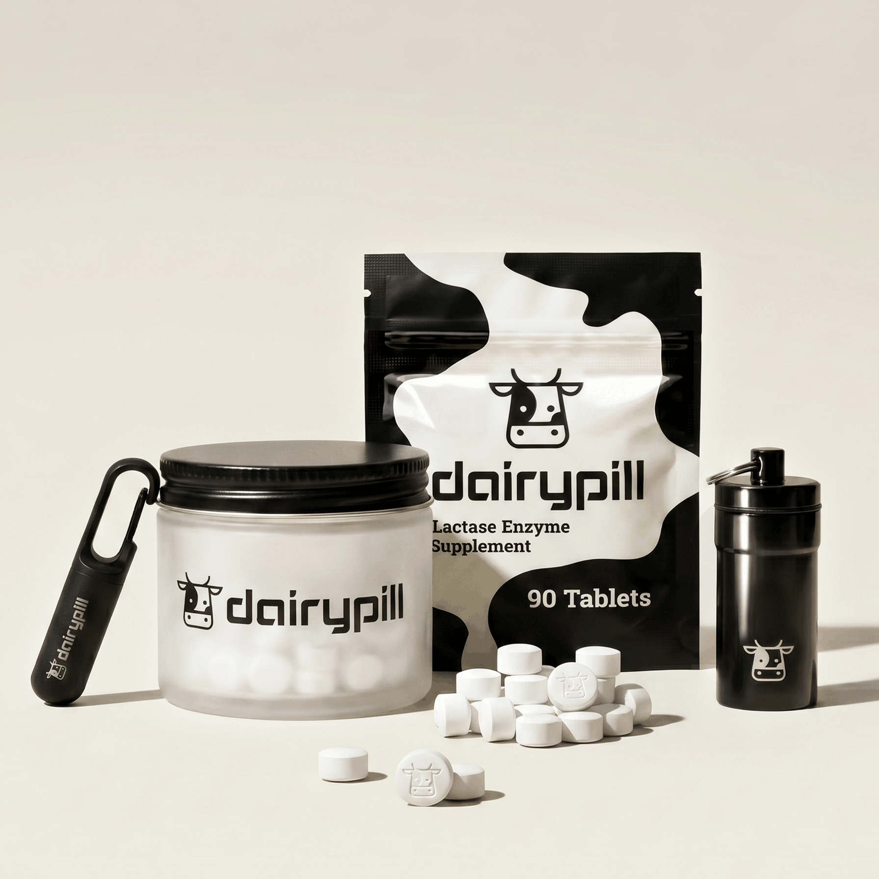 DairyPill Starter Kit Glass Jar Key Pod Mini Key Pod Max 90 count